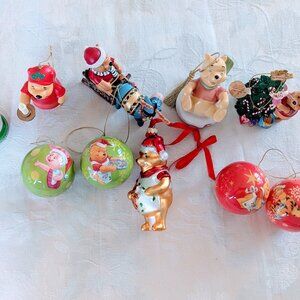 Lot of 11 Disney Winnie the Pooh Christmas Ornaments Danbury Mint Lenox Glass